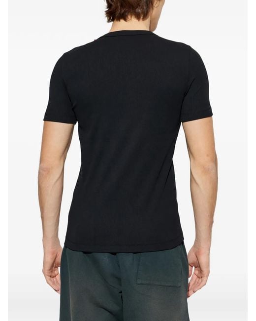 T-Shirt Côtelé À Détail De Logo DIESEL pour homme en coloris Black