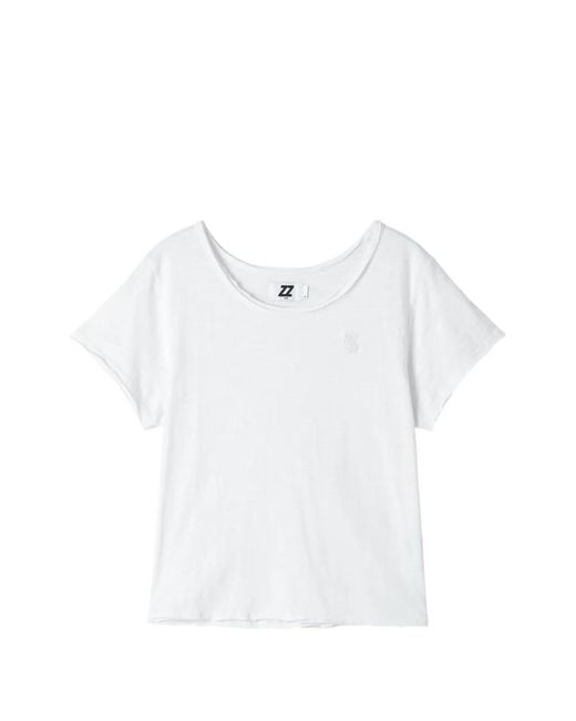 Izzue White Raw-Edge T-Shirt