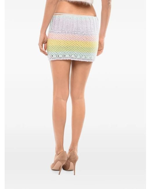 Matimì Blue Aran-Knit Wool Mini Skirt
