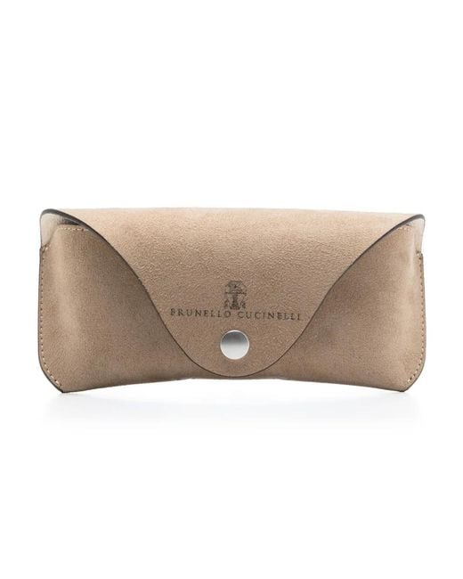 Brunello Cucinelli Natural Logo-Engraved Sunglasses