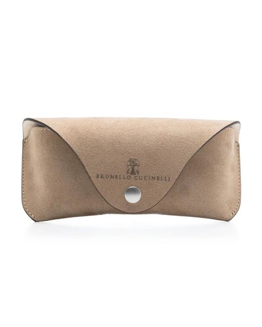 Brunello Cucinelli Natural Logo-Engraved Sunglasses
