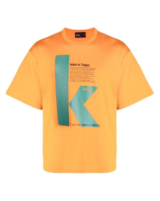 Kolor T-Shirt mit Logo-Print in Orange für Herren