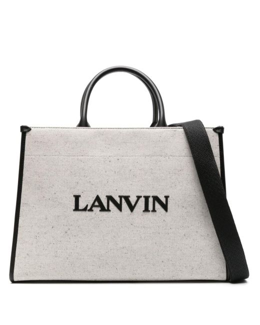 Borsa tote media In&Out di Lanvin in Metallic