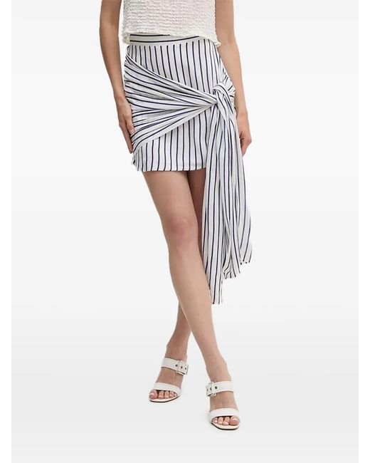 Bardot White Striped Mini Skirt