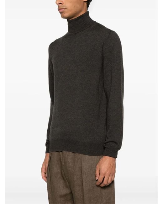 Canali Black Wool Sweater for men