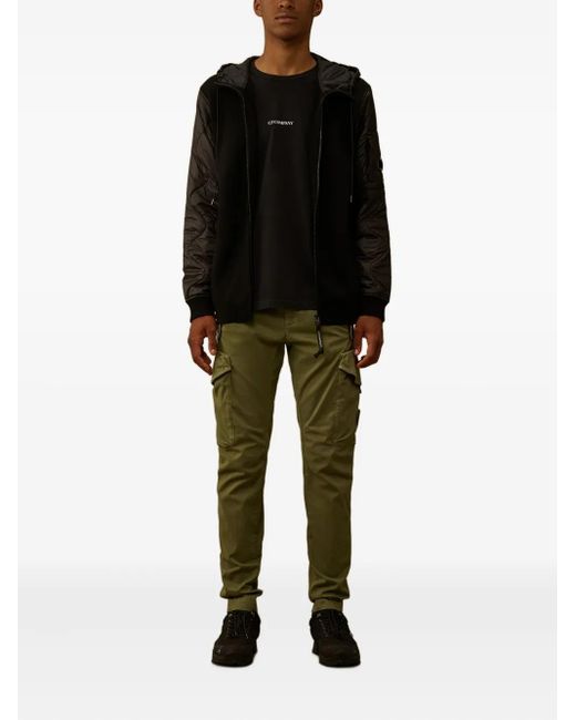 C P Company Green Cargo-Pocket Trousers for men