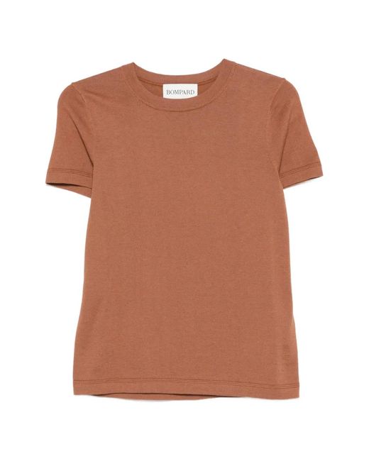Bompard Brown Straight Round-Neck T-Shirt