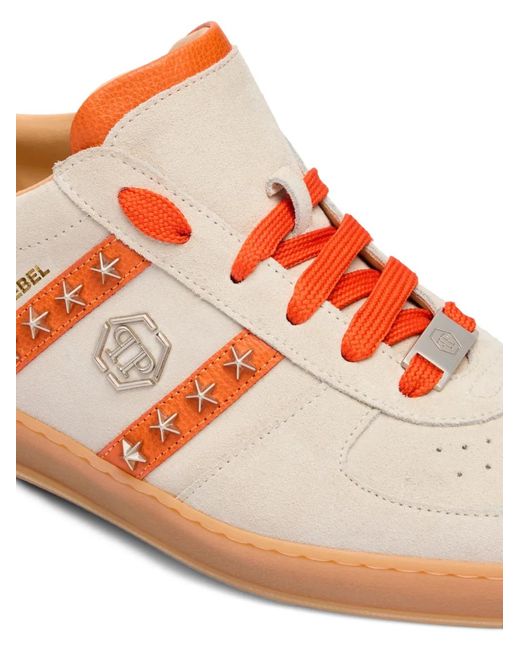 Philipp Plein Pink Baskets Retro Rebel En Cuir À Étoiles Cloutées