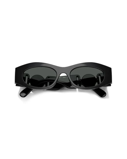 Versace Black Engraved-Medusa Plaque Sunglasses