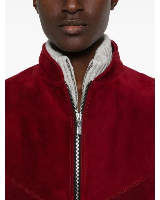 MITILIANE COUTURE Red Suede Zip-Up Jacket