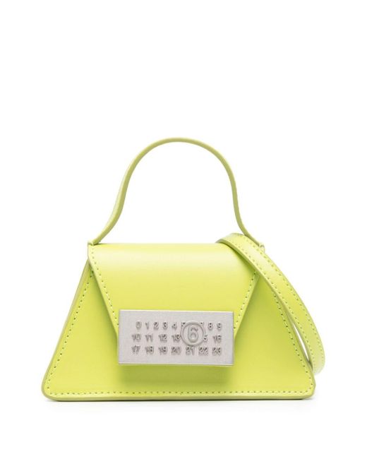 MM6 by Maison Martin Margiela Yellow Numeric Leather Mini Bag