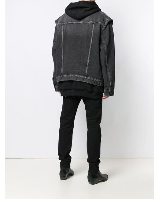 Balenciaga Twinset Hoodie Denim Jacket in Black for Men - Save 50% - Lyst