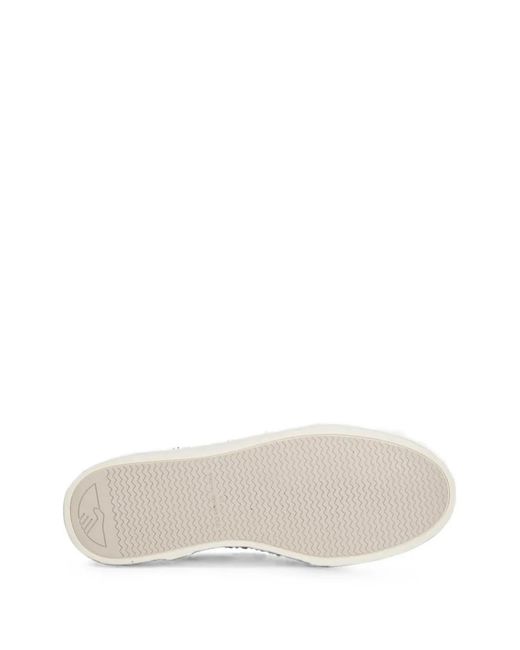 Stepney Workers Club White Dellow Embroidered Canvas Sneakers for men