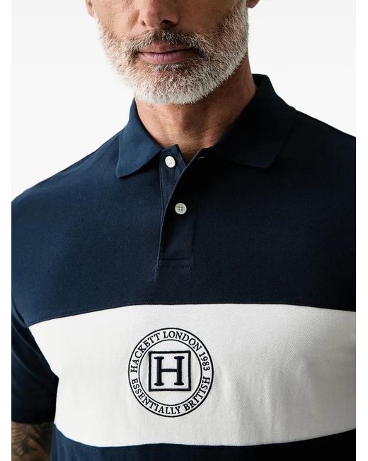 Hackett Blue Polo À Logo Brodé for men