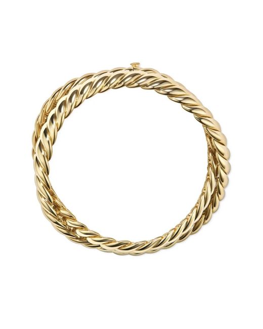 David Yurman Metallic 18Kt Sculpted Cable Triple Wrap Bracelet (8.5Mm)