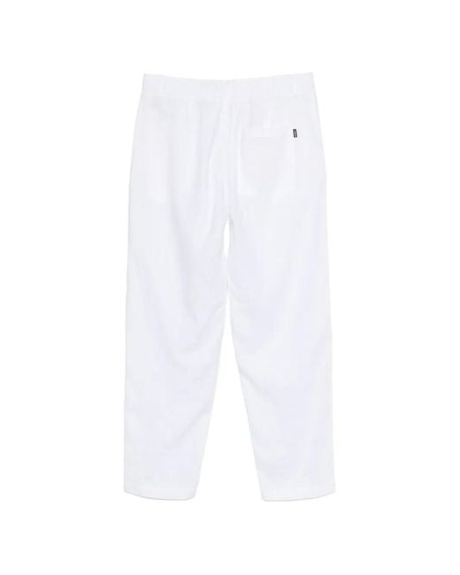 Ecoalf White Ethiwin Button Trousers for men