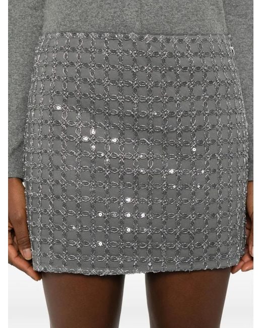 Minijupe Brodée De Perles ROTATE BIRGER CHRISTENSEN en coloris Gray