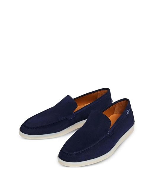 Hackett Blue Martins Suede Loafers for men