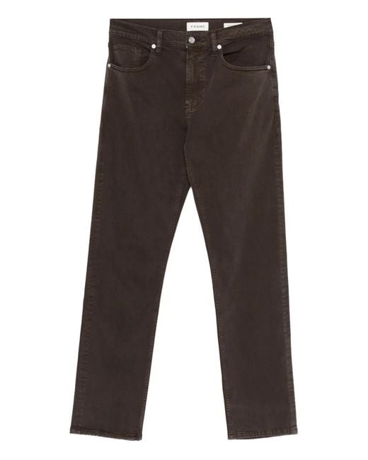 FRAME Gray Modern Straight Trousers for men