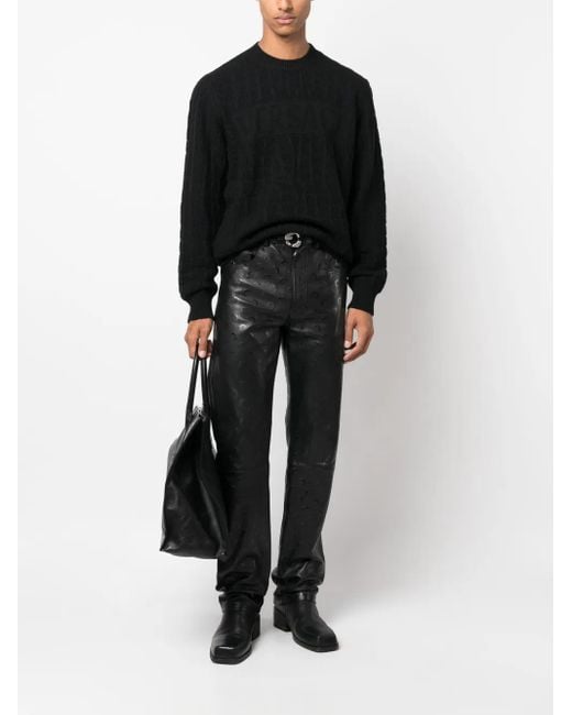Versace Black Crocodile-pattern Jumper for men