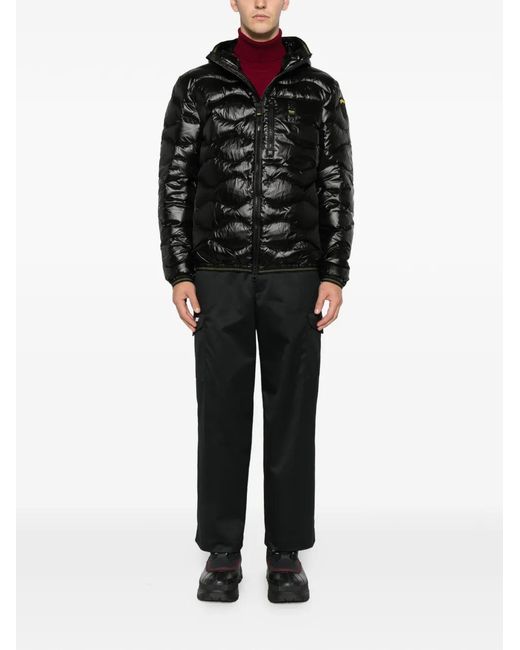 Blauer Black Hooded Quilted Jacket for men