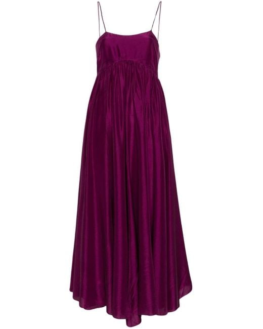 Robe longue en soie à taille empire Forte Forte en coloris Purple