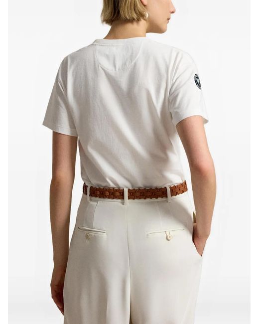 Polo Ralph Lauren White Wimbledon Logo-Print T-Shirt