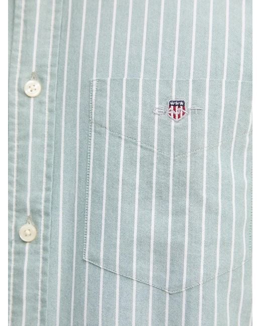 Gant Blue Striped Patch Pocket Shirt for men