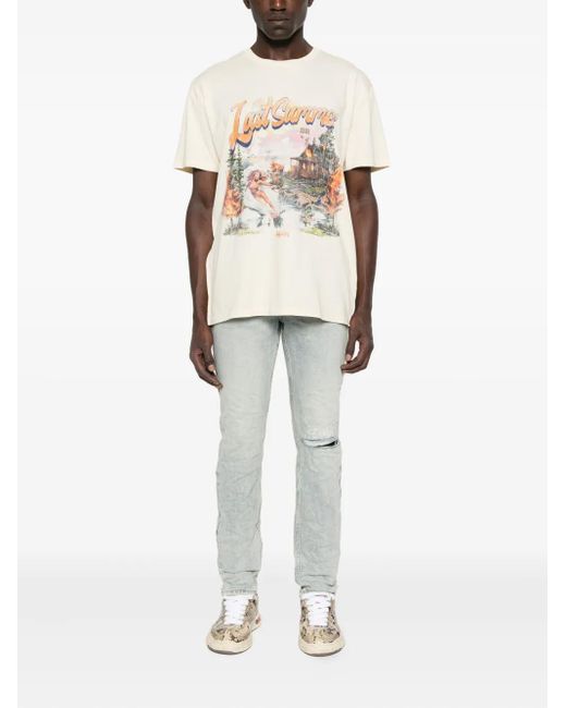 Ksubi Blue Distressed-Detail Jeans for men