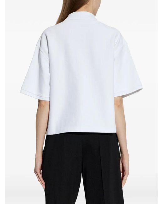 Alexander Wang White High-Low Oversized Polo Top