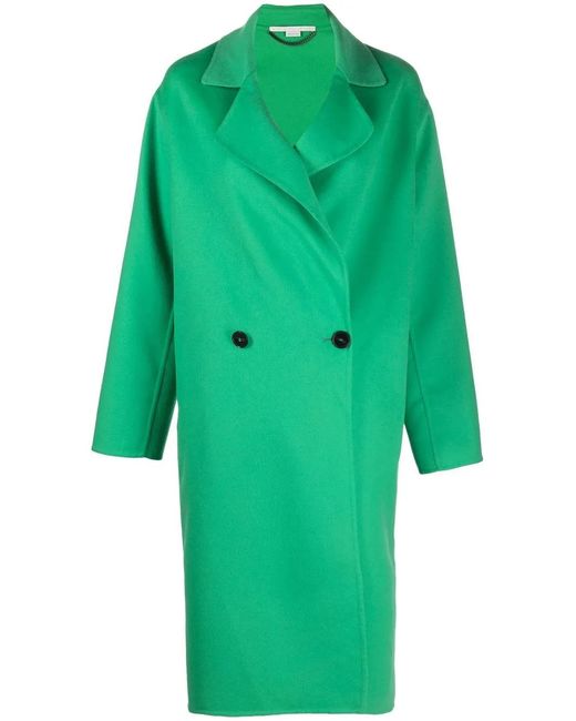 Stella McCartney Green Double-Breasted Wool Coat