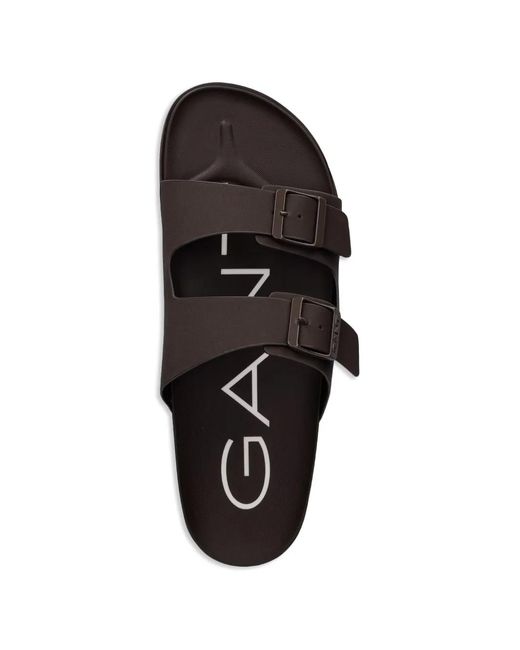 Gant Brown Buckle-Fastening Slides for men