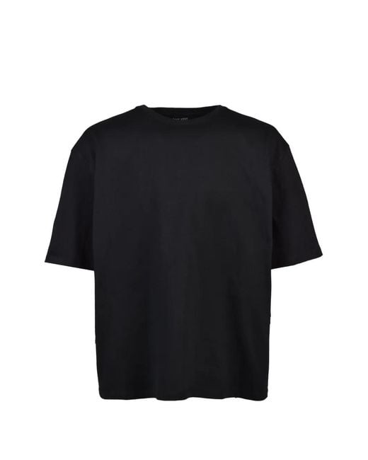 LAST NEST Black Cracked Cross Logo Graphic-Print T-Shirt for men
