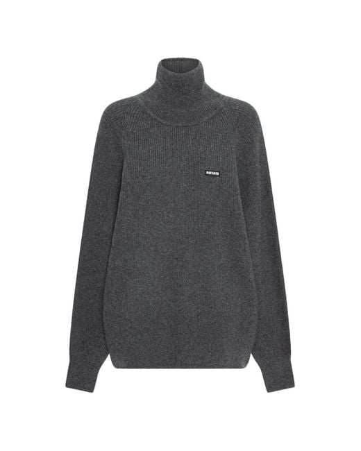 ROTATE BIRGER CHRISTENSEN Gray Knit Highneck Sweater