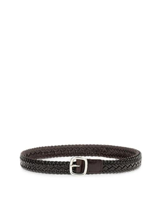 Hereu White Braided Calf Leather Belt