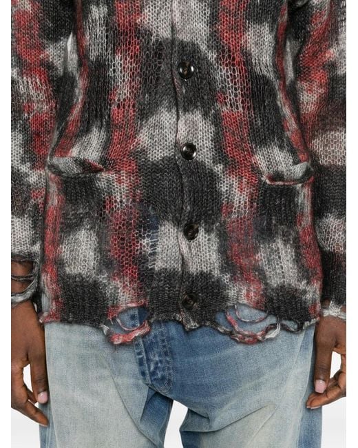 R13 Gray Printed Boyfriend Cardigan