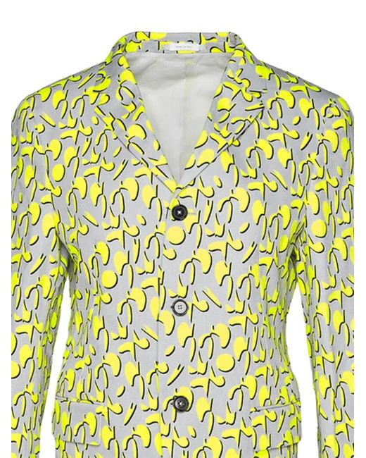 Jil Sander Yellow Geometric-Print Blazer for men