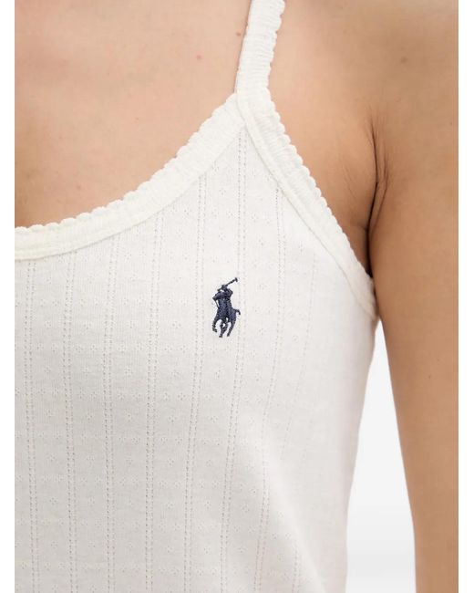 Polo Ralph Lauren White Pointelle Scalloped Nightdress