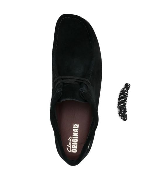 Clarks Black Suede Derby Shoes for men