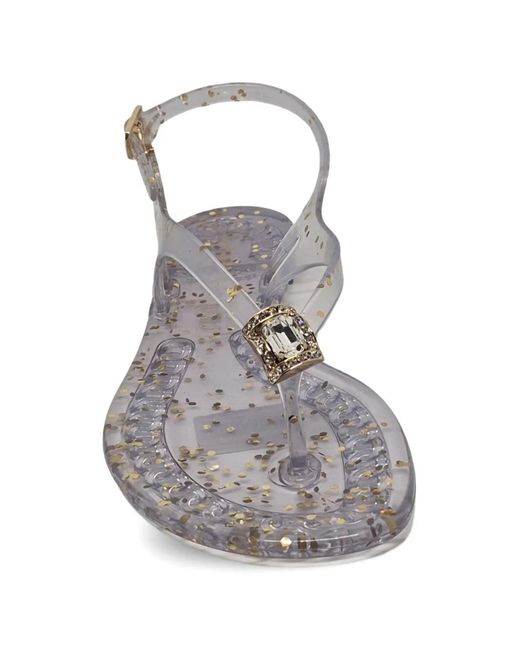 Casadei White Jelly Flat Sandals