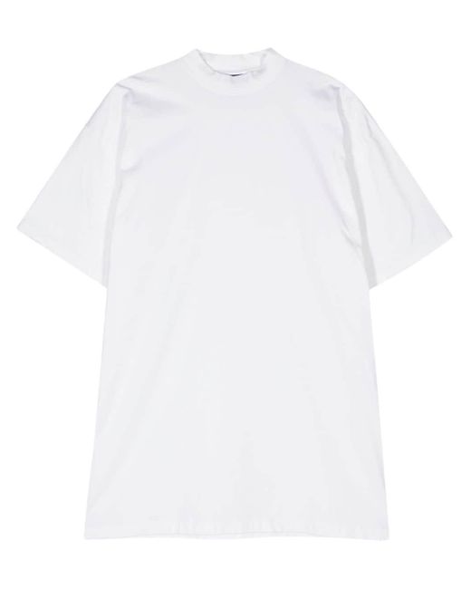 Balenciaga White Logo-print Cotton T-shirt Dress