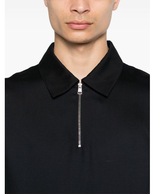 Sandro Black Half-zip Polo Shirt for men