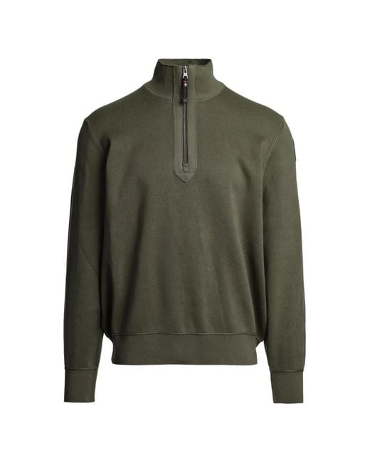 Parajumpers Green Basic Scoe Half-Zip Sweater for men