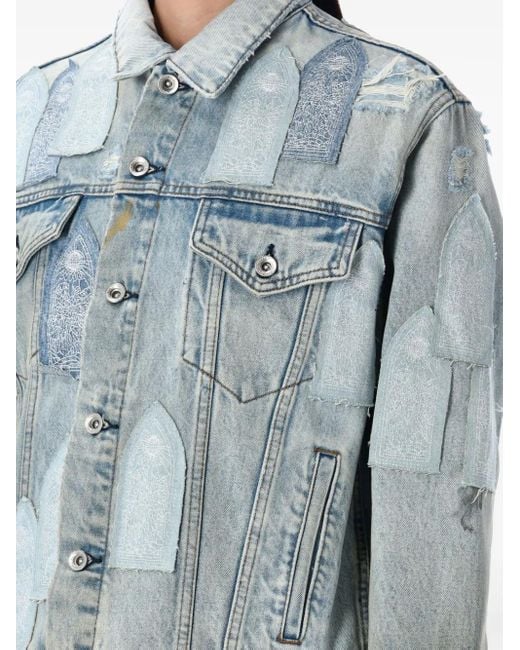 Who Decides War Blue Patch-Detailing Jacket