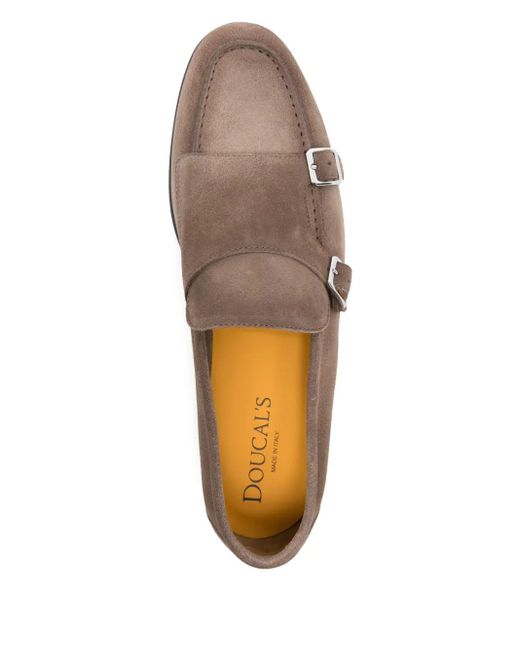 Doucal's Brown Suede Monk Shoes for men
