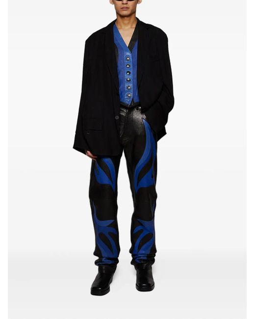 Martine Rose Blue Leather Trousers for men