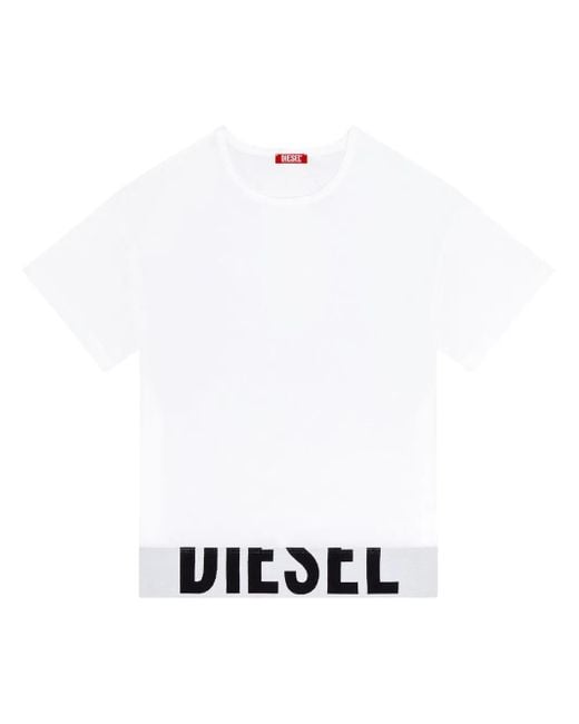 Top corto con cuello redondo DIESEL de color White