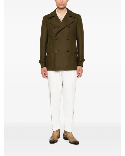 Tagliatore Green Double-Breasted Buttoned Jacket for men