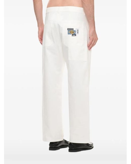 Moschino White Logo-Patch Jeans for men