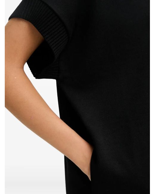 Iceberg Black V-Neck Logo Mini Dress